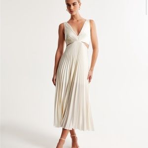 Abercrombie Satin Pleated Maxi Dress